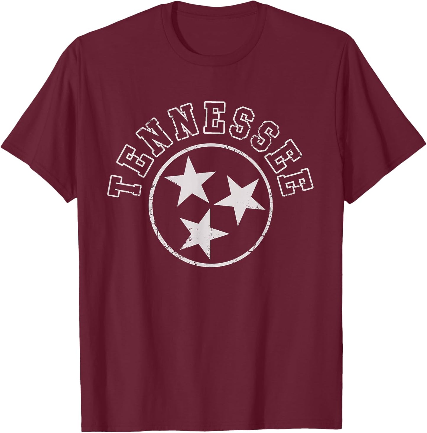 Tennessee Flag Home State Vintage Distressed Orange T-Shirt - T-Shirt | Maroon