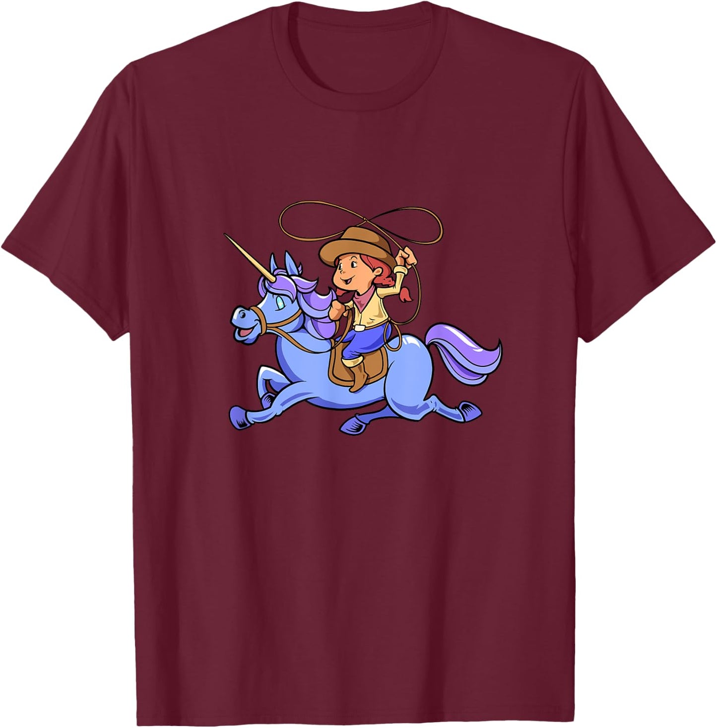 Cowgirl on unicorn T-Shirt - T-Shirt | Maroon