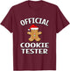 Official Cookie Tester - Gingerbread Man With Santa Hat T-Shirt - T-Shirt | Maroon