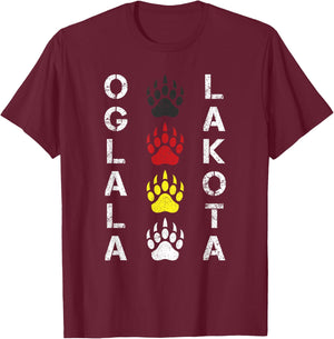 Oglala Lakota Sioux Native American Mountain Warrior T-Shirt - T-Shirt | Maroon