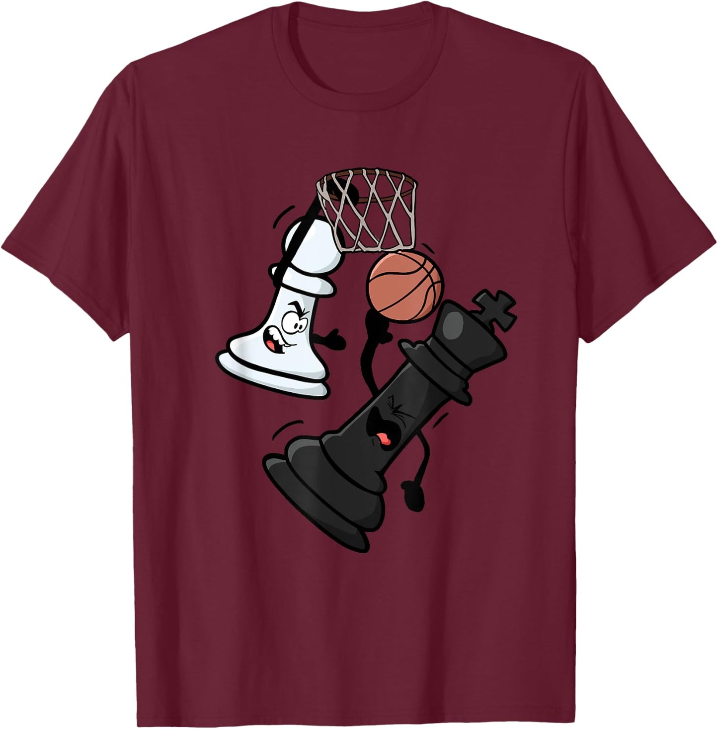Chess Pawn Dunking on King T-Shirt - T-Shirt | Maroon