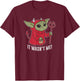 Star Wars: The Mandalorian Halloween Devil Grogu Wasn't Me! T-Shirt - T-Shirt | Maroon