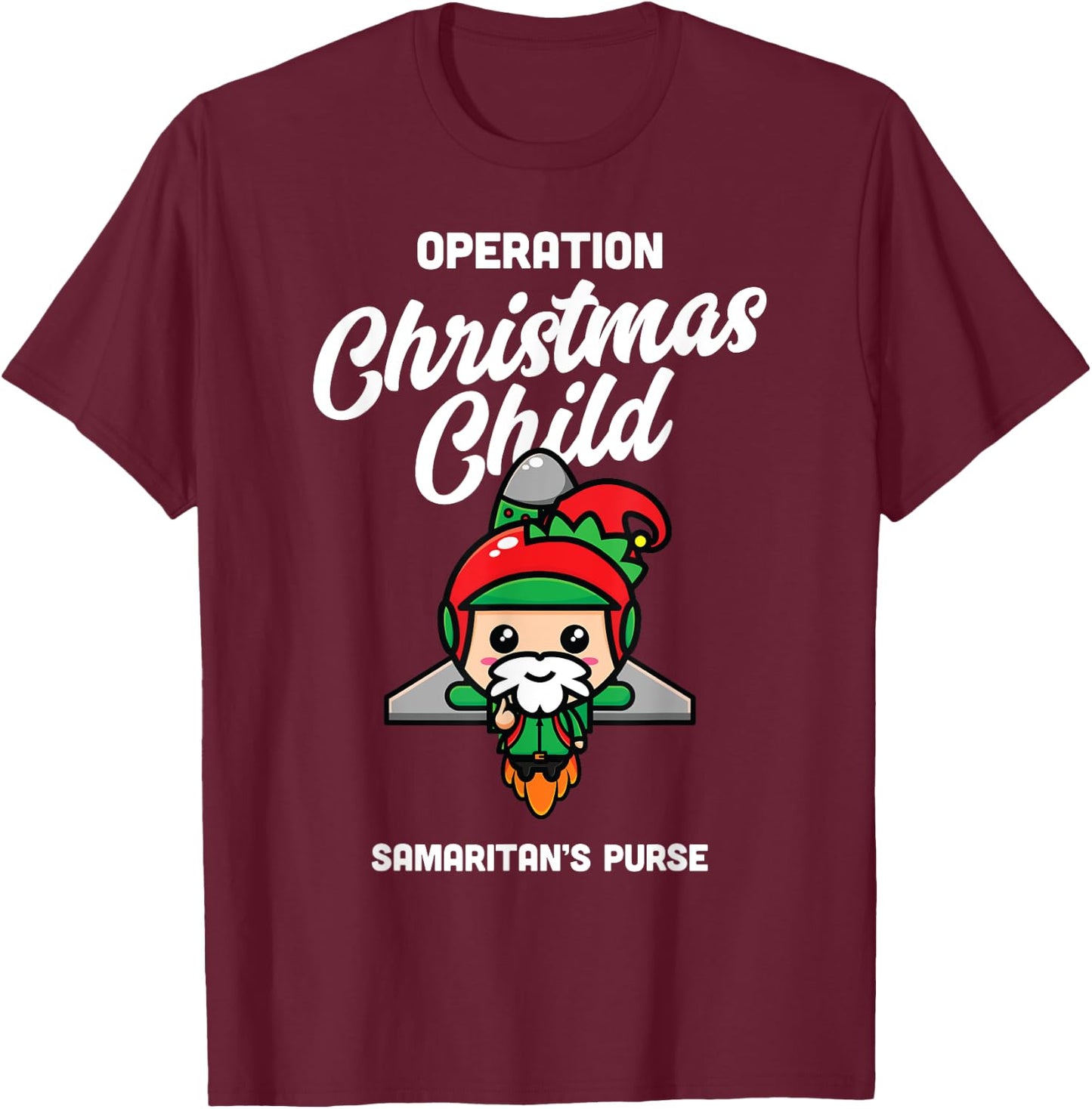 Operation Christmas Child Samaritan's Purse Christmas Xmas T-Shirt - T-Shirt | Maroon