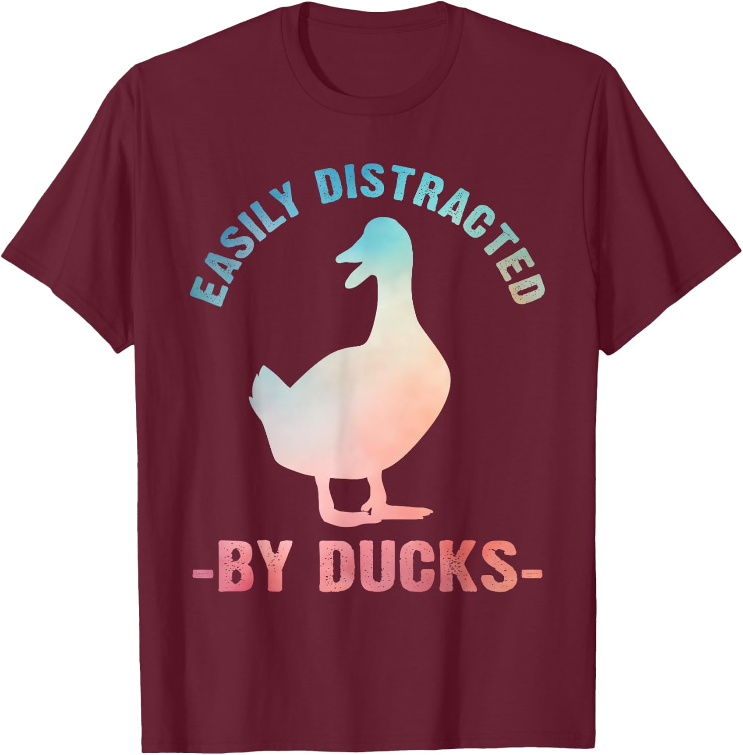 Cute Duck Design Women Aquatic Bird Duck Lovers T-Shirt - T-Shirt | Maroon