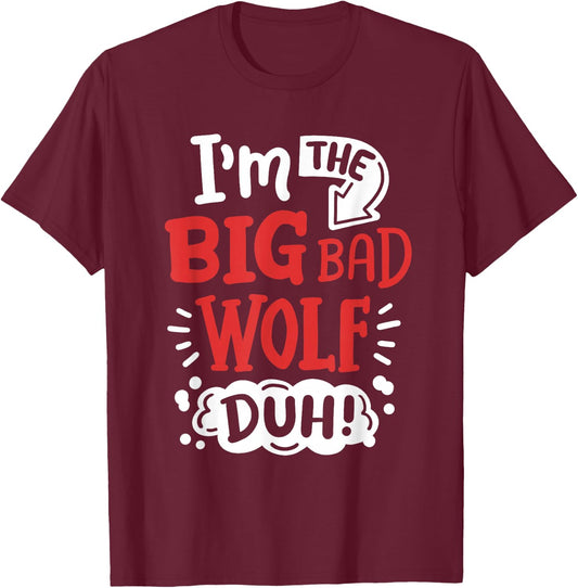 I'm The Bad Wolf Funny Easy Halloween Costume Kids T-Shirt - T-Shirt | Maroon