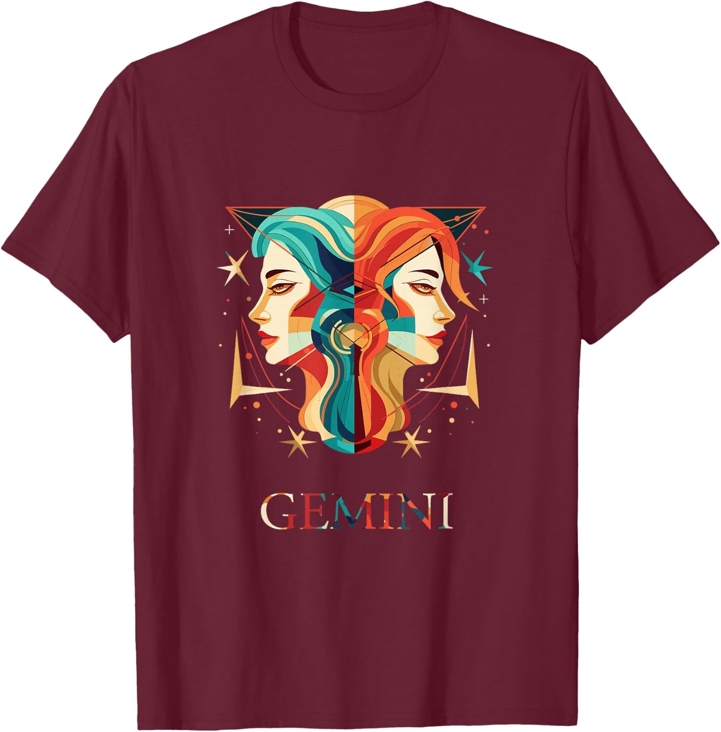 Gemini Zodiac shirt star sign personality T-Shirt - T-Shirt | Maroon