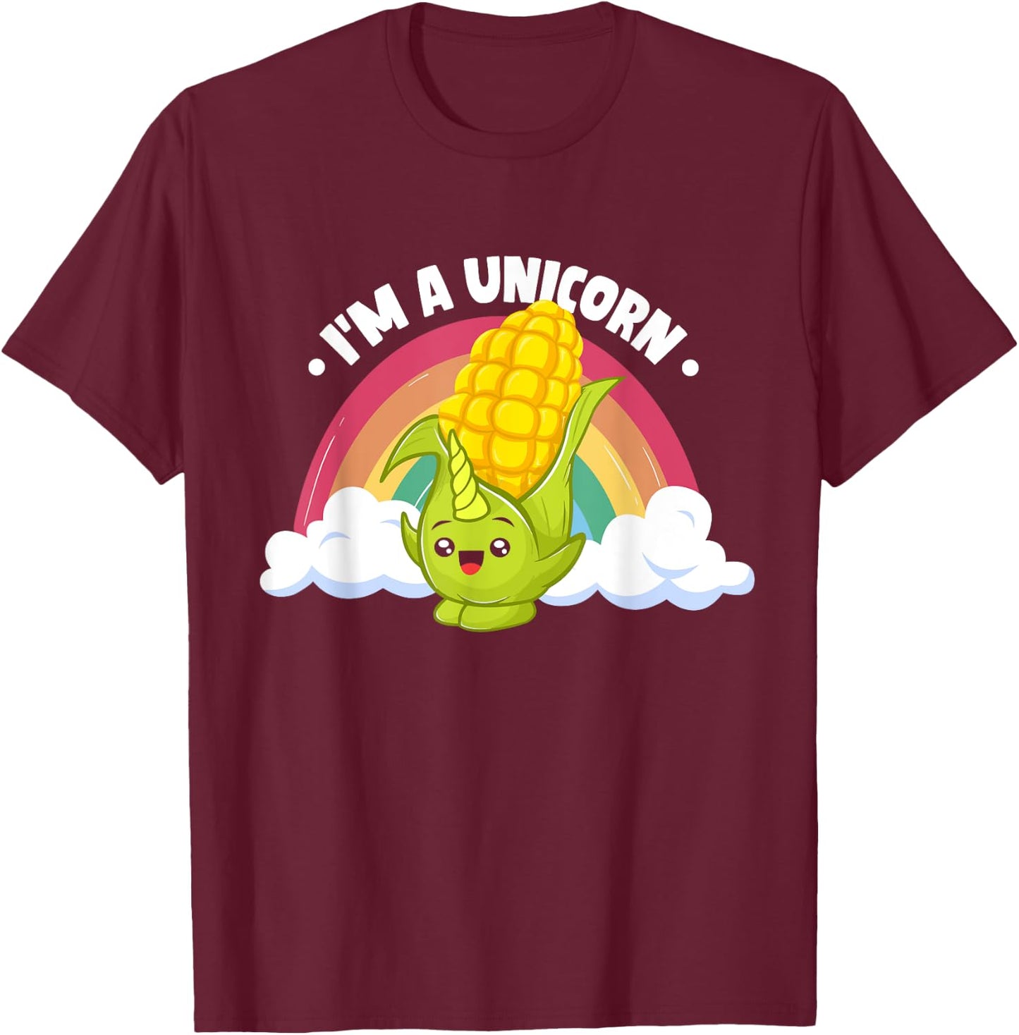Maize Corn Cob Kids Farming Corn I'm A Unicorn T-Shirt - T-Shirt | Maroon