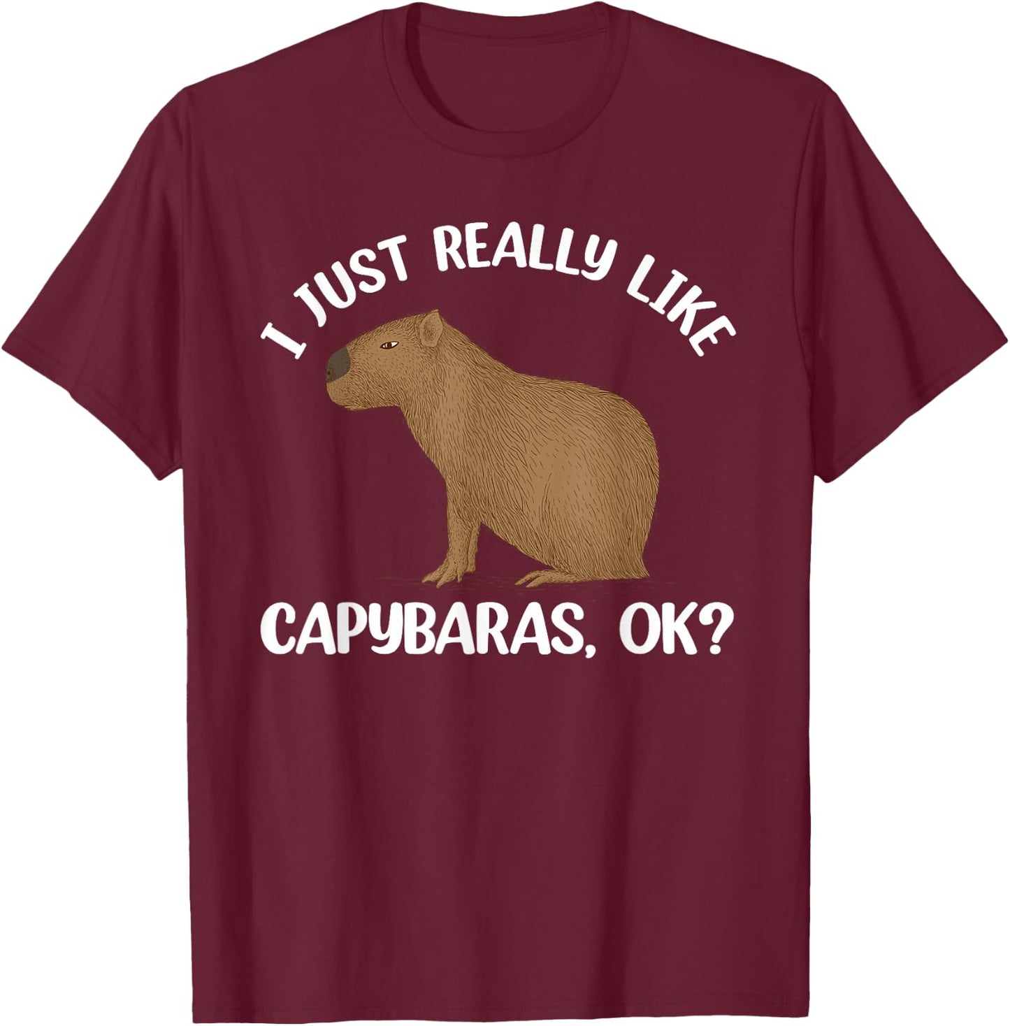 Funny Capybara Art Women Kids Rodent Capybara Lover T-Shirt - T-Shirt | Maroon