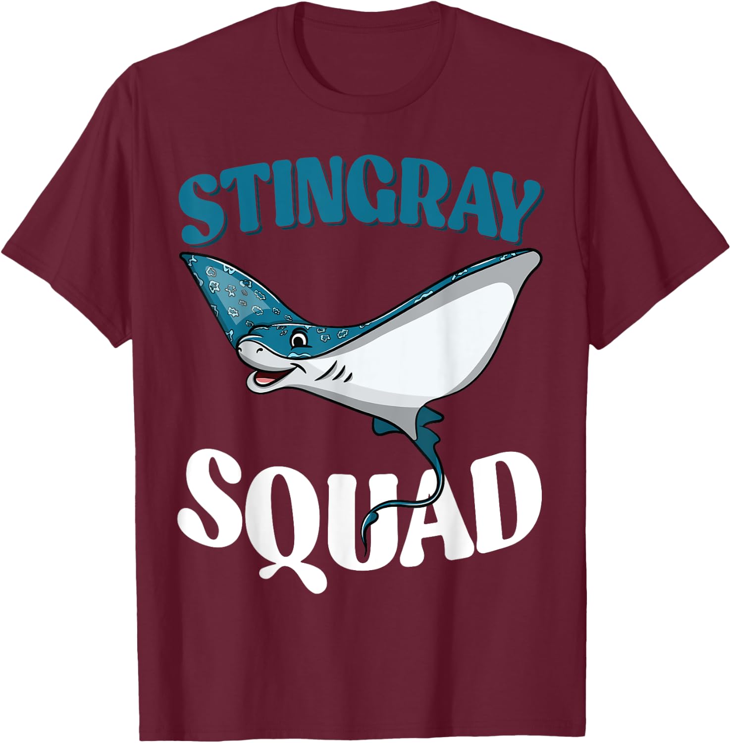 Stingray Squad Sea Ocean Nature Funny Animal Underwater T-Shirt - T-Shirt | Maroon