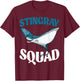 Stingray Squad Sea Ocean Nature Funny Animal Underwater T-Shirt - T-Shirt | Maroon