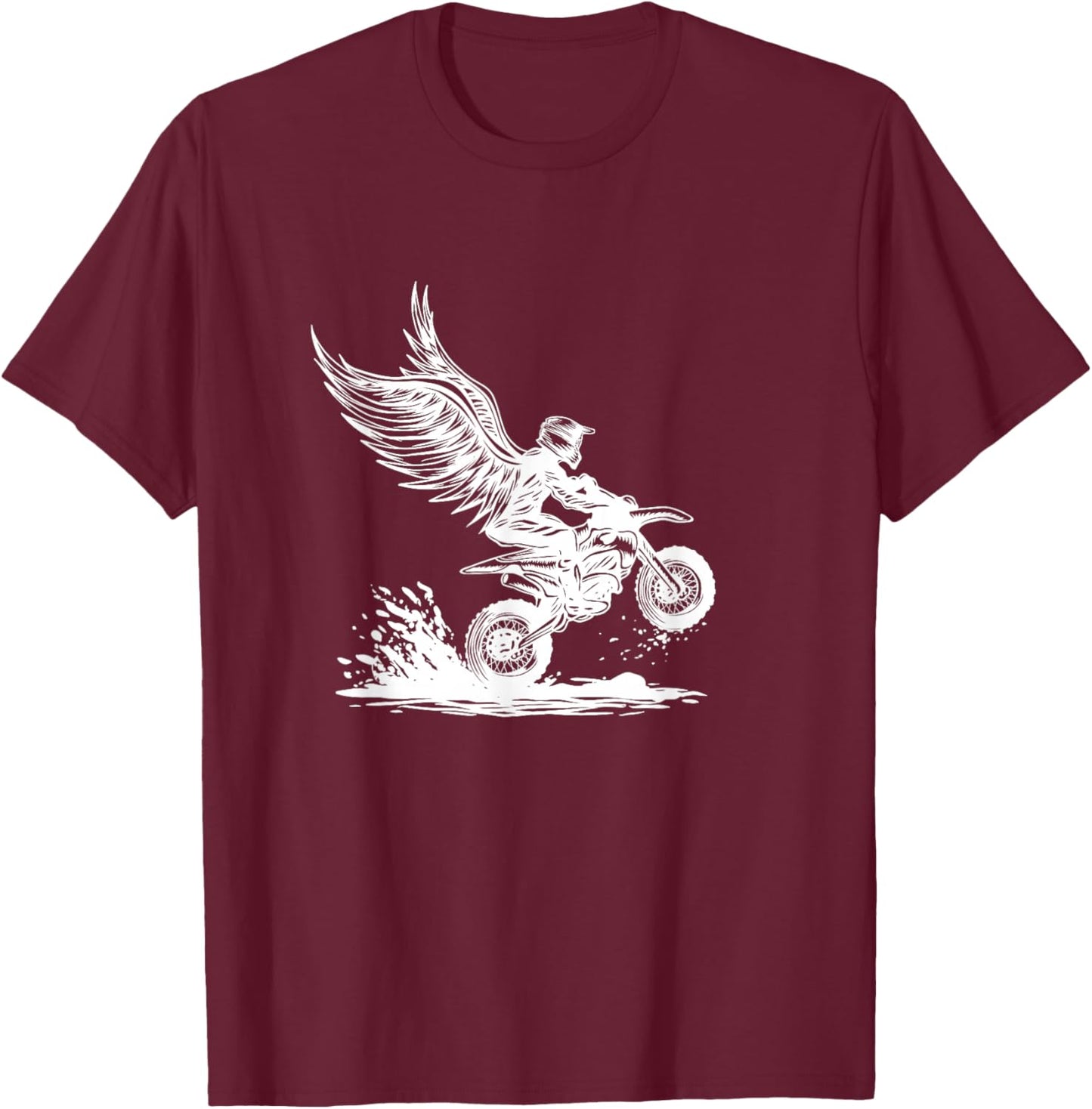 Motorcycle Gift Biker Death Angel T-Shirt - T-Shirt | Maroon