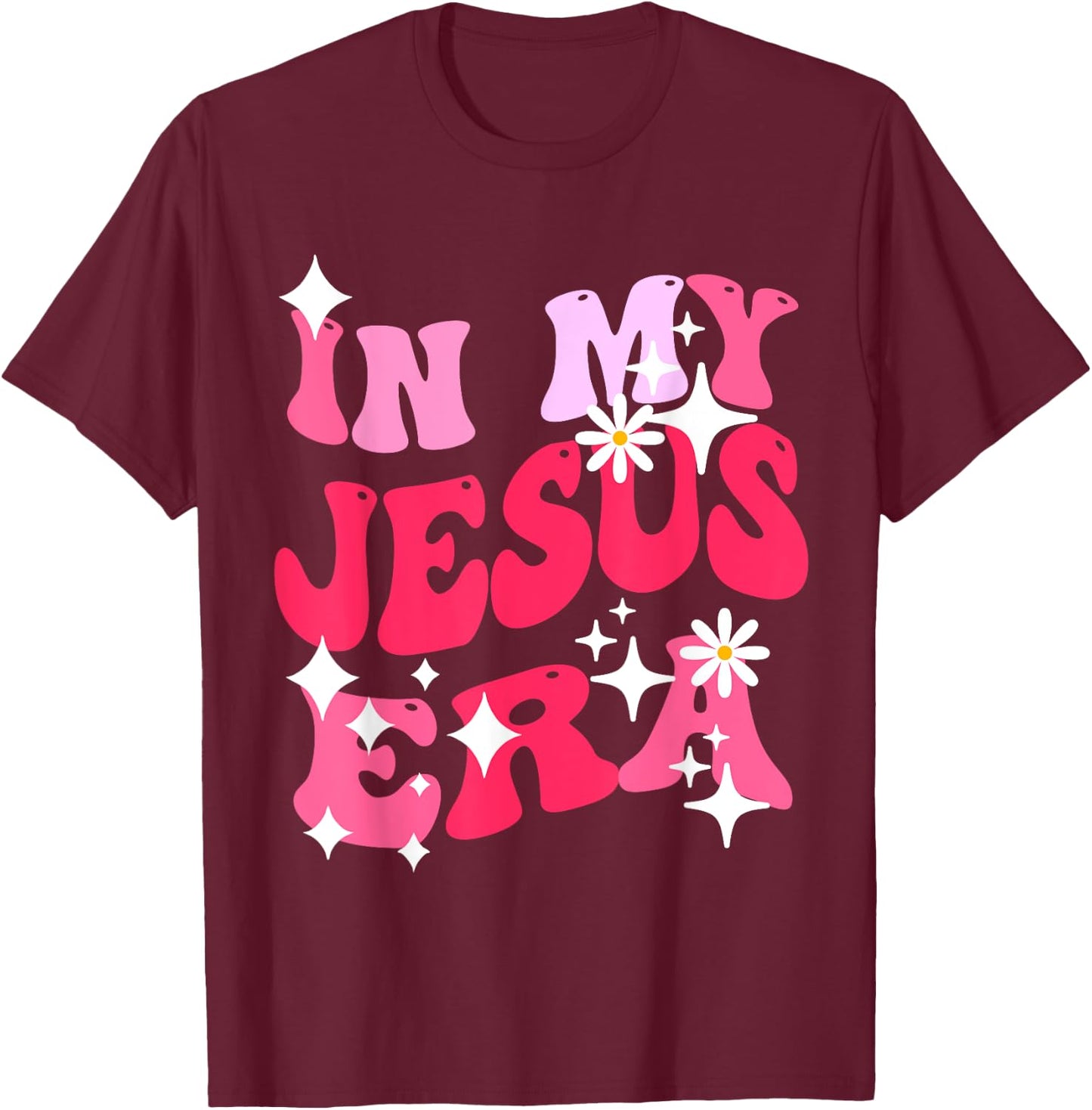 In My Jesus Era Christian Religious Apparel & Kids T-Shirt - T-Shirt | Maroon