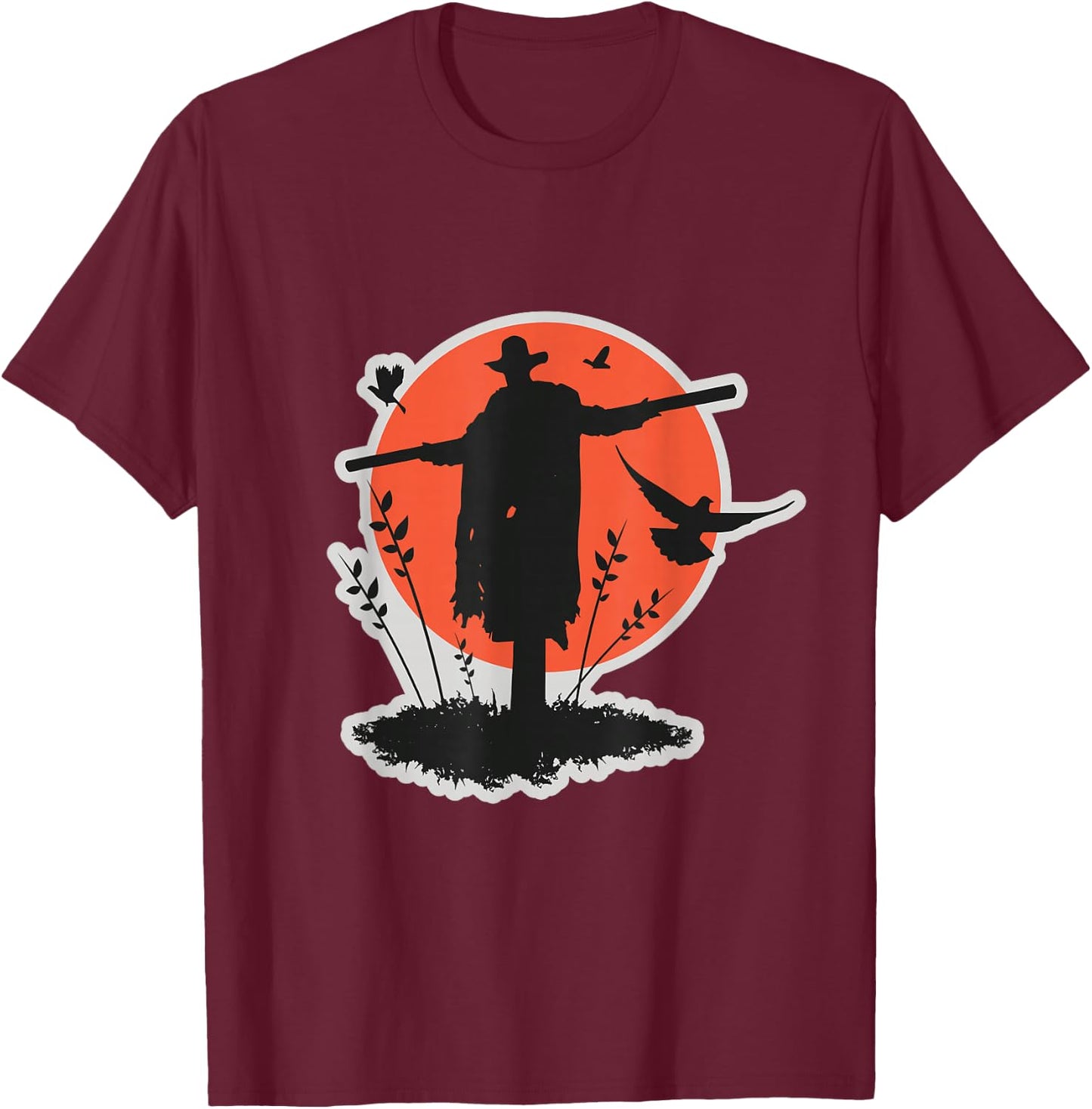 Jeepers Creepers Scarecrow Moon T-Shirt - T-Shirt | Maroon