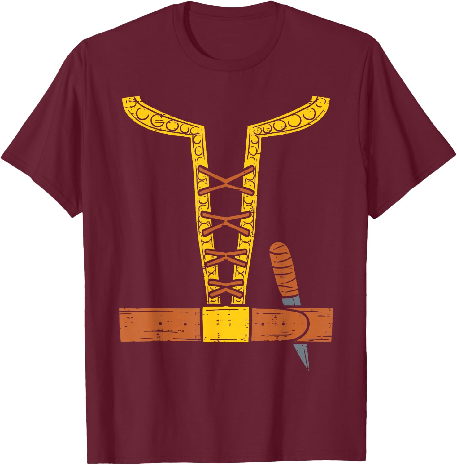 Viking Costume Easy Lazy Dane North Halloween Boys Men T-Shirt - T-Shirt | Maroon