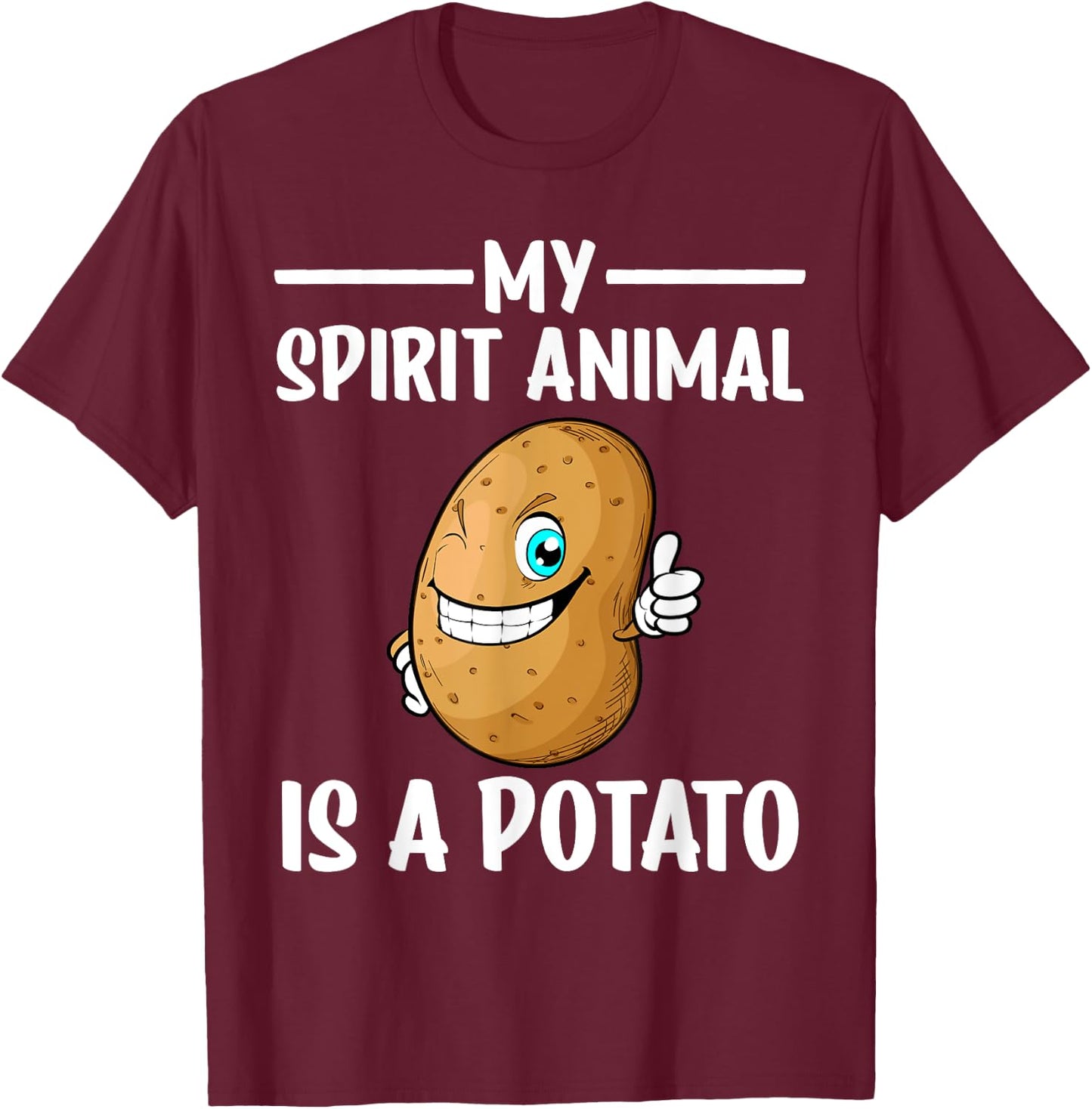 Funny Potato Design Women Kids Potatoes Lover T-Shirt - T-Shirt | Maroon