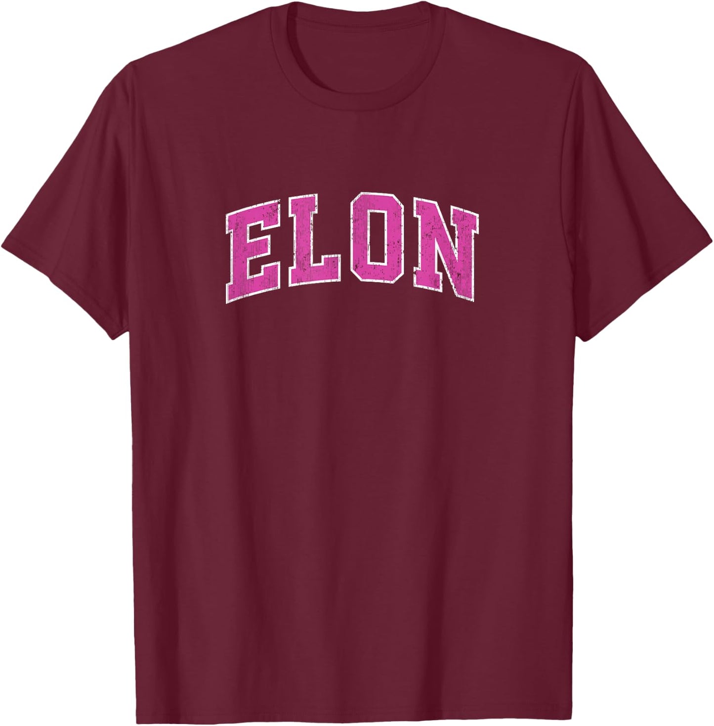 Elon North Carolina NC Vintage Sports Design Pink Design T-Shirt - T-Shirt | Maroon