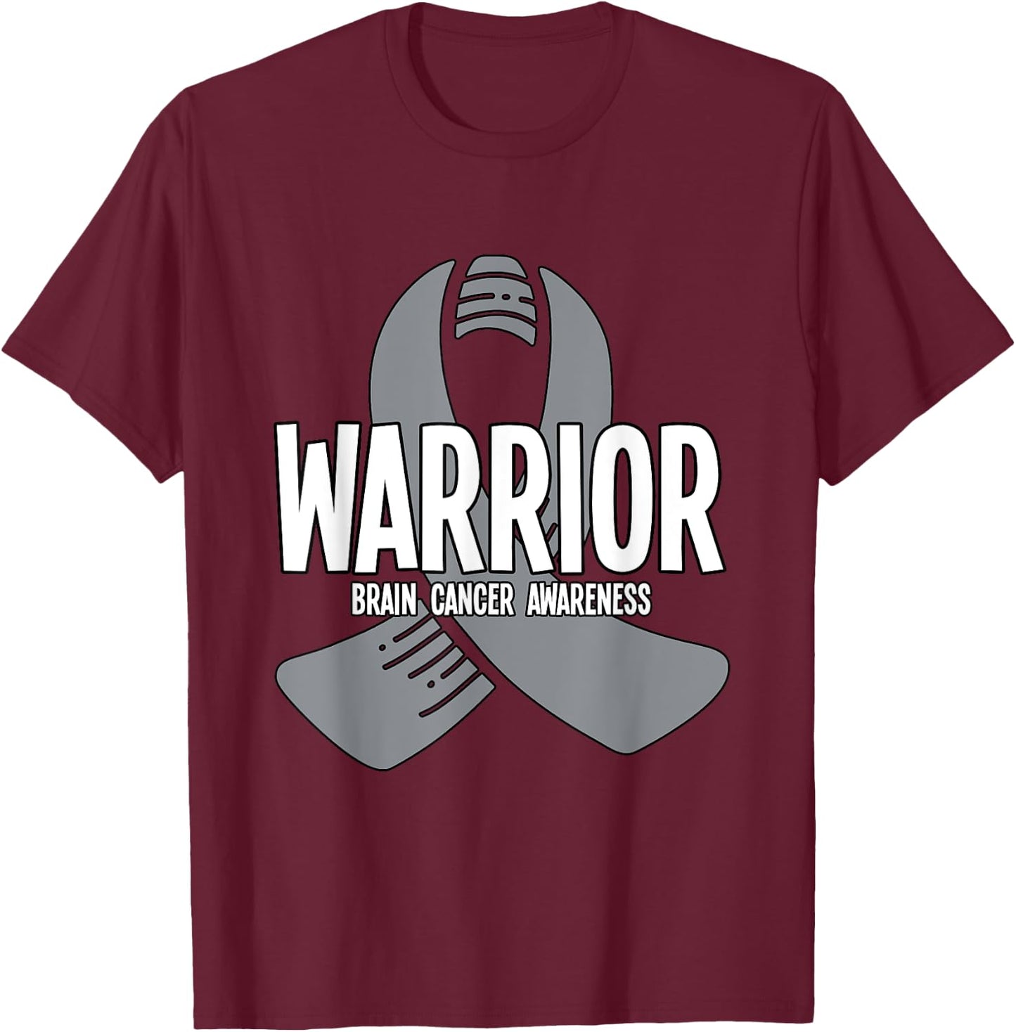 Warrior Brain Cancer Awareness T-Shirt - T-Shirt | Maroon