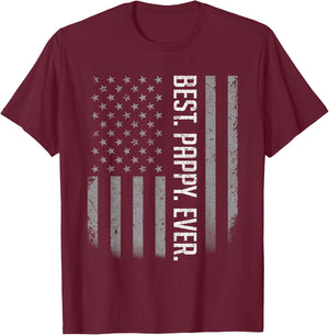 Best Pappy Ever US American Flag Shirt Gift Father's Day Men T-Shirt - T-Shirt | Maroon