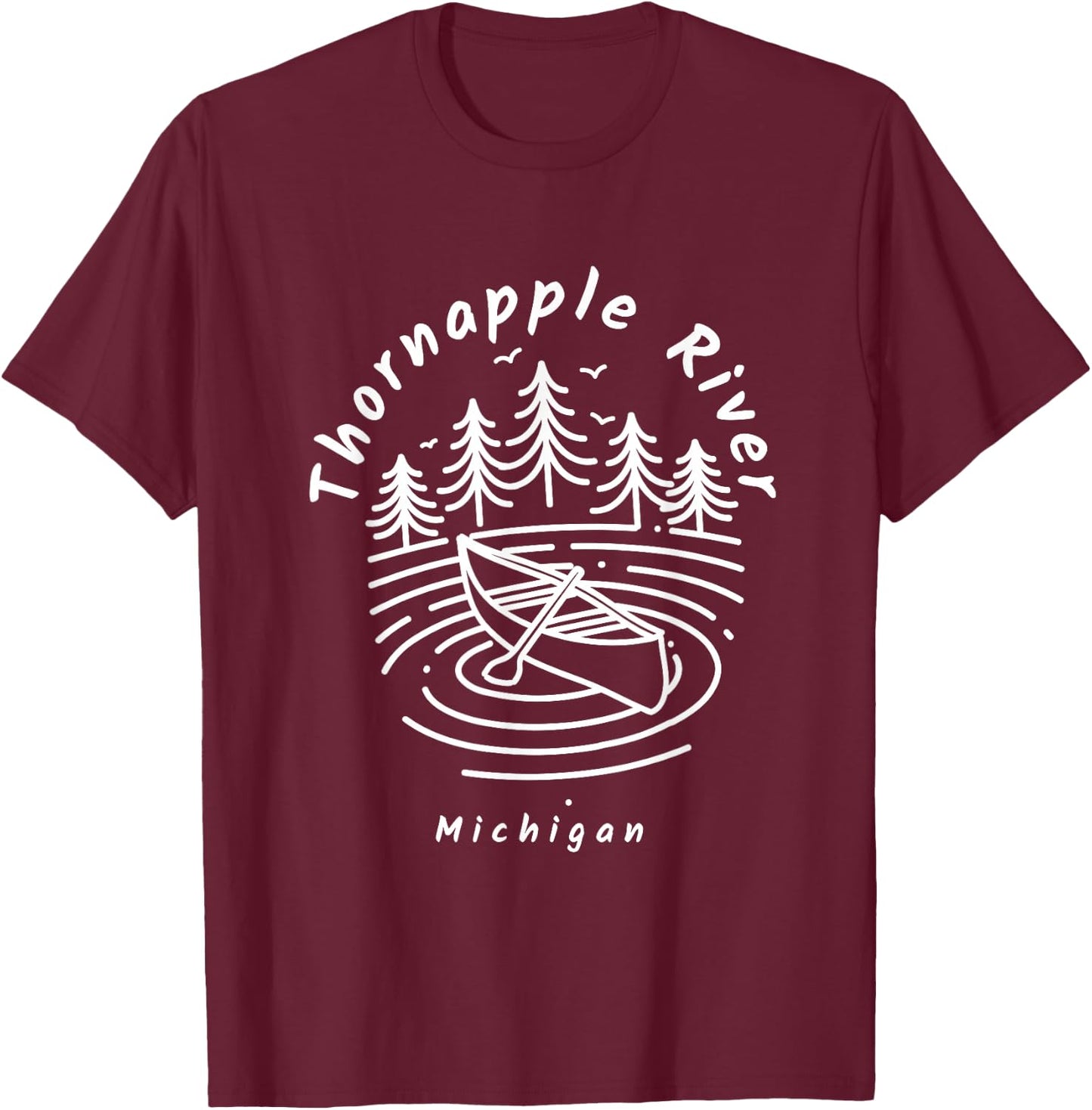 Thornapple River Michigan T-Shirt - T-Shirt | Maroon
