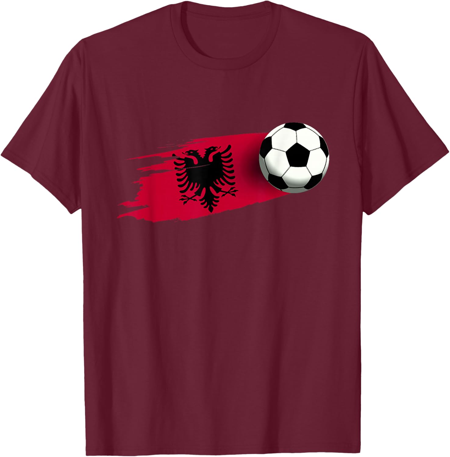 Albania Flag Jersey Albanian Soccer Team Albanian T-Shirt - T-Shirt | Maroon