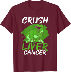 Crush Liver Cancer Awareness T-Shirt - T-Shirt | Maroon