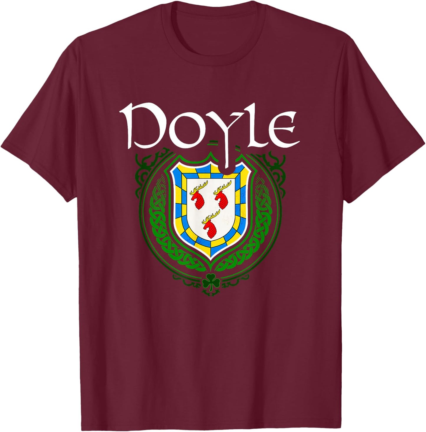 Doyle Surname Irish Clan Tartan Badge Ireland T-Shirt - T-Shirt | Maroon