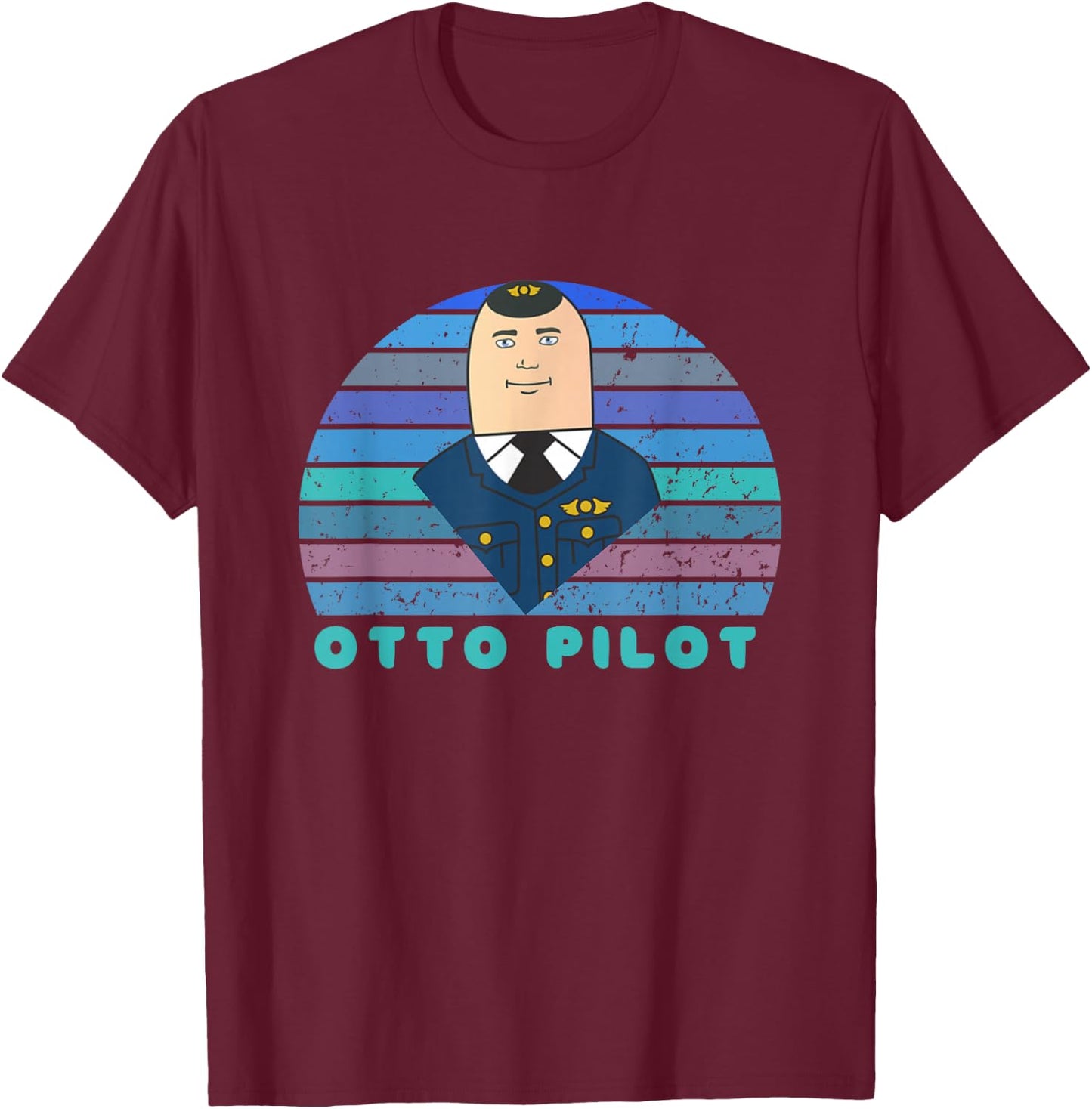 Airplane! Movie Shirt, Classic Cinema, Otto Pilot, Movies T-Shirt - T-Shirt | Maroon