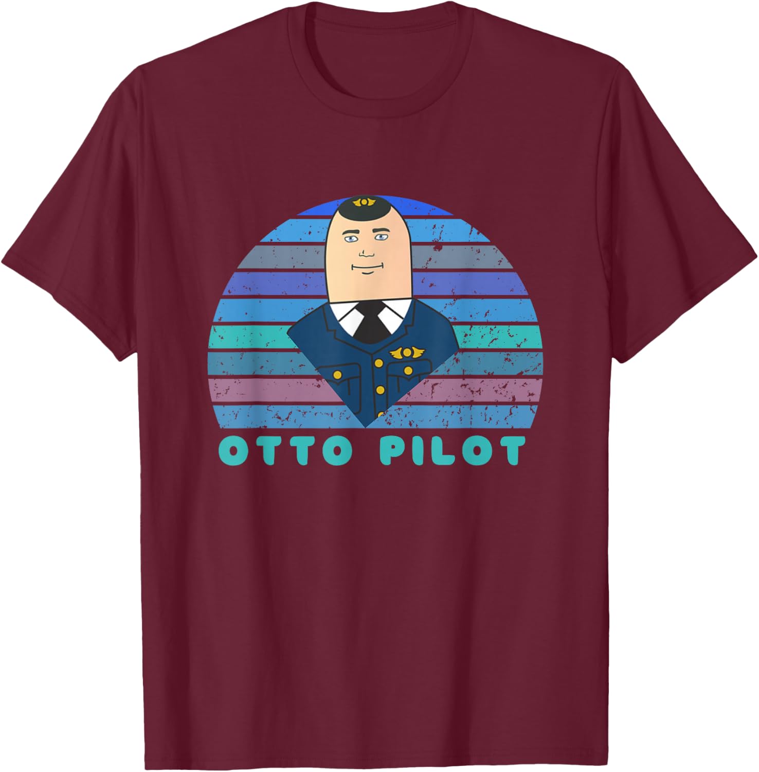 Airplane! Movie Shirt, Classic Cinema, Otto Pilot, Movies T-Shirt - T-Shirt | Maroon