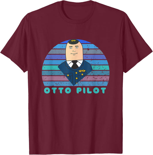 Airplane! Movie Shirt, Classic Cinema, Otto Pilot, Movies T-Shirt - T-Shirt | Maroon