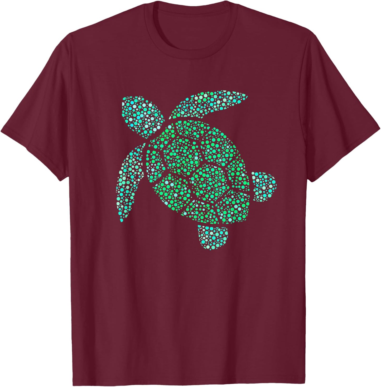Sea Turtle Green Polka Dot Day 2023 Boys Girls Art Teacher T-Shirt - T-Shirt | Maroon