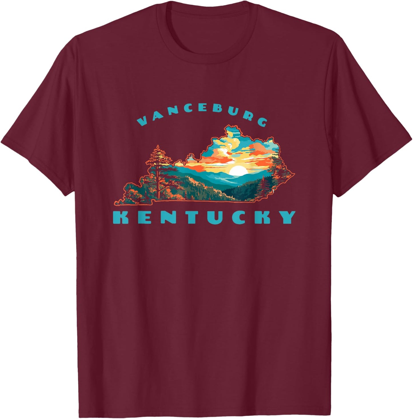 Vanceburg Kentucky Commonwealth Outdoor Nature Mountains T-Shirt - T-Shirt | Maroon
