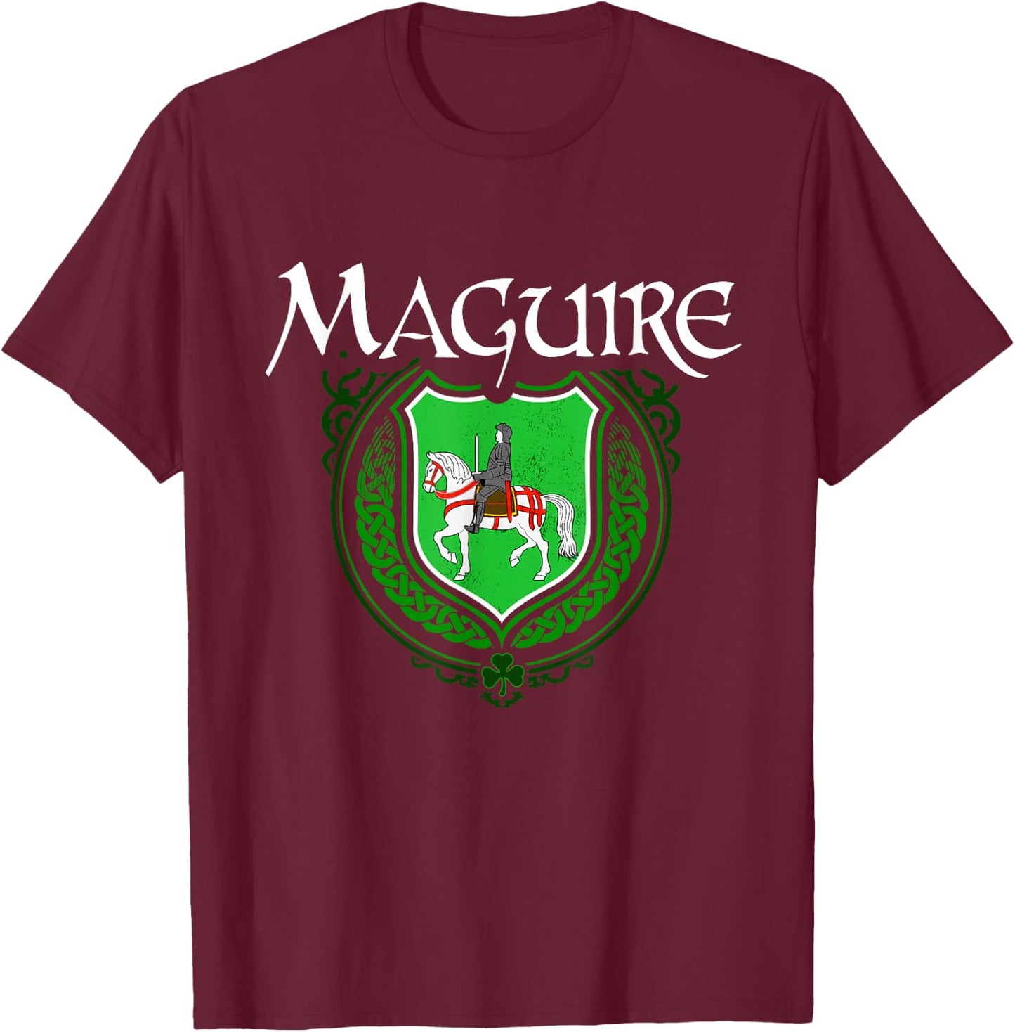 Maguire Surname Irish Clan Tartan Badge Ireland T-Shirt - T-Shirt | Maroon