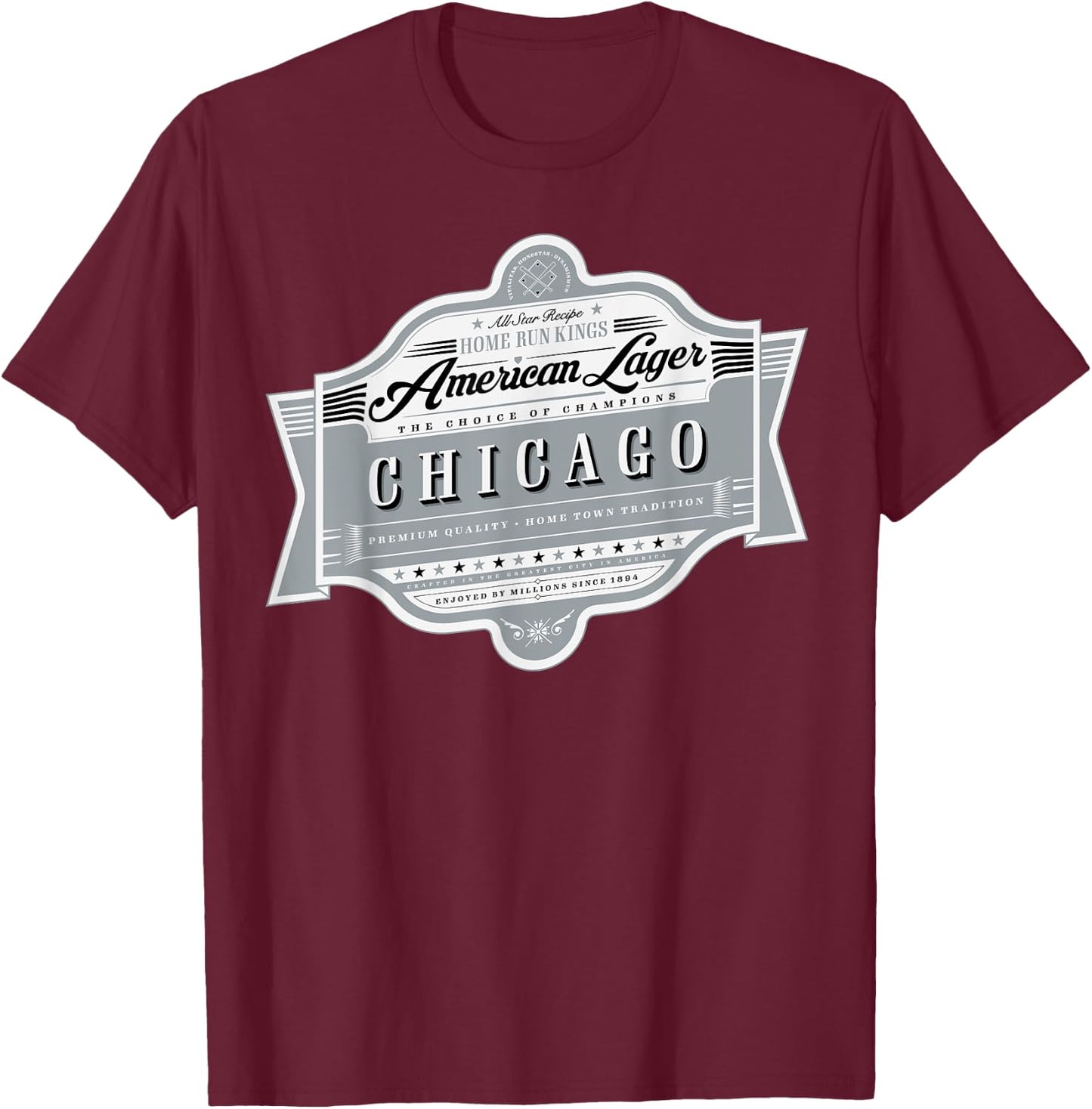 Chicago Pride - Windy City Classic Beer Label T-Shirt - T-Shirt | Maroon