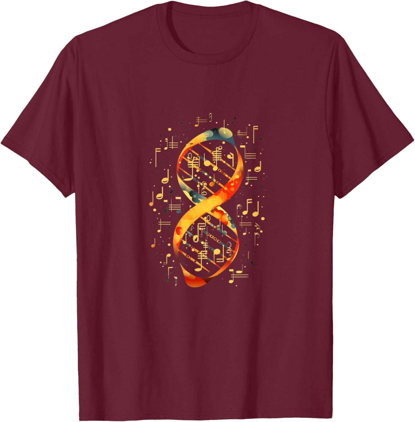 Music Note DNA Double Helix Music In The DNA T-Shirt - T-Shirt | Maroon