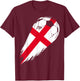 Soccer and Football with Flag of England T-Shirt - T-Shirt | Maroon