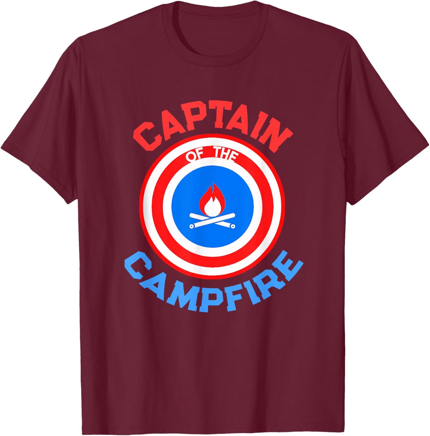 Camping King CAPTAIN of the CAMPFIRE Hiking Outdoor Hero T-Shirt - T-Shirt | Maroon