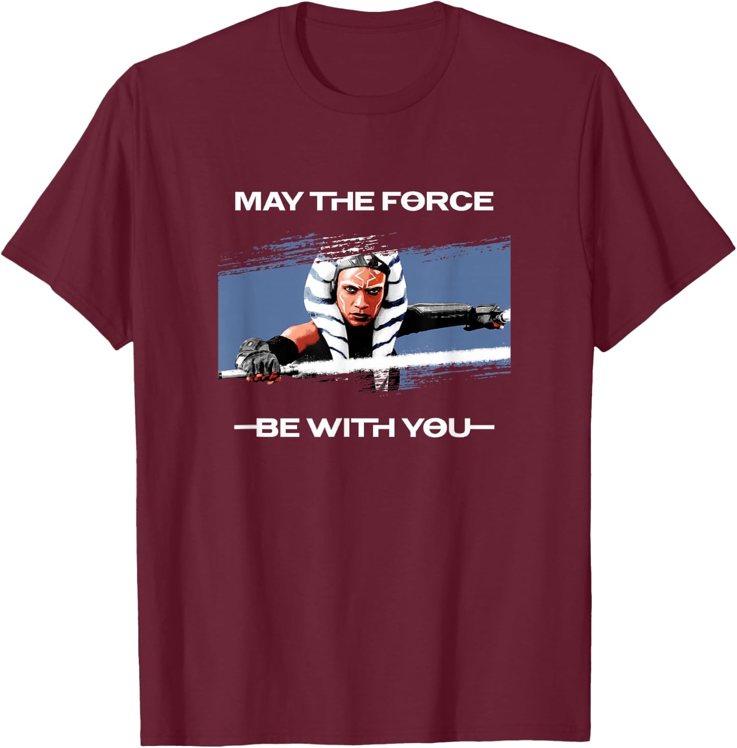 Star Wars: Ahsoka Tano May The Force Be With You Panel T-Shirt - T-Shirt | Maroon