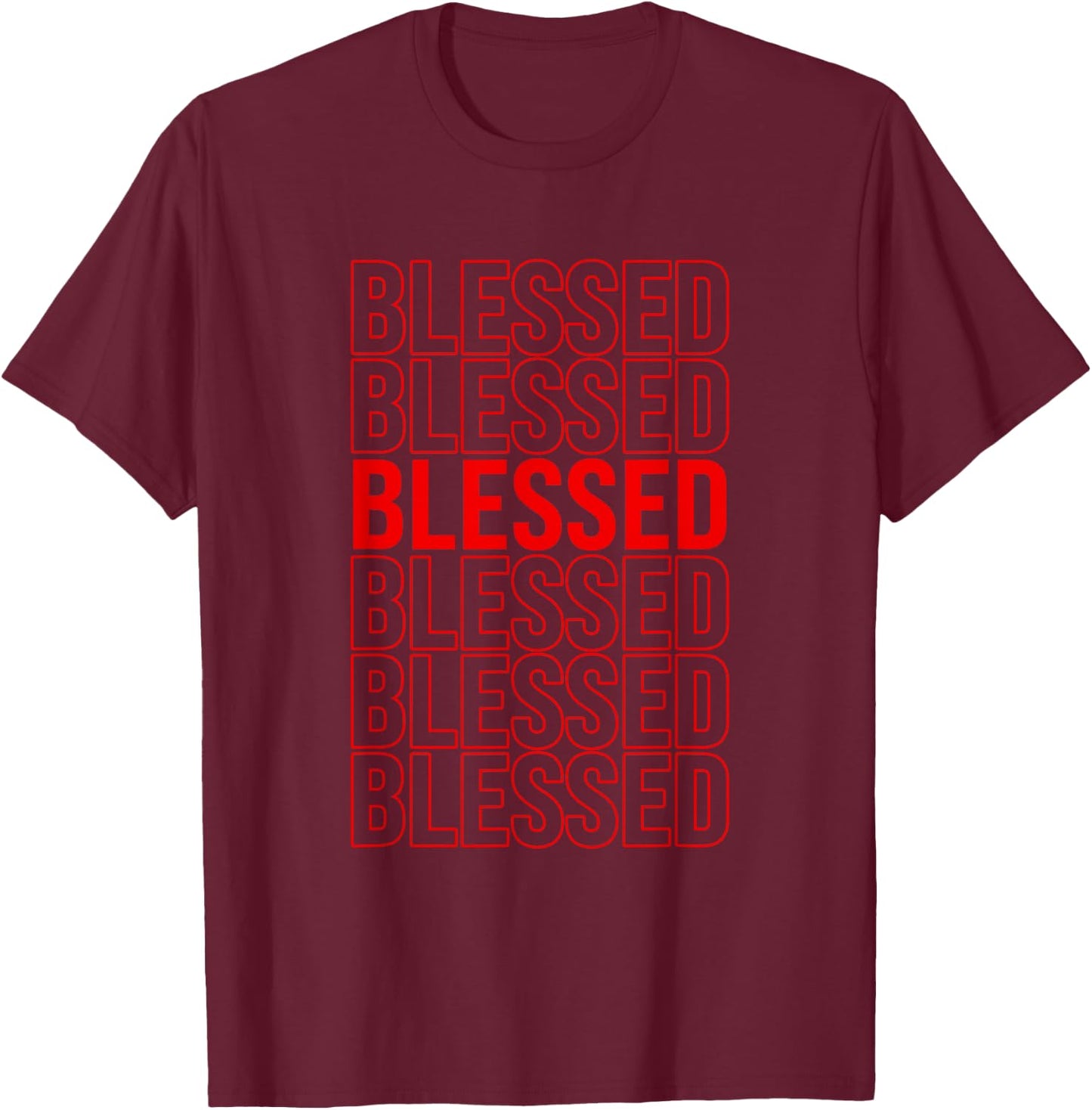Red Blessed Red Graphic T-Shirt - T-Shirt | Maroon
