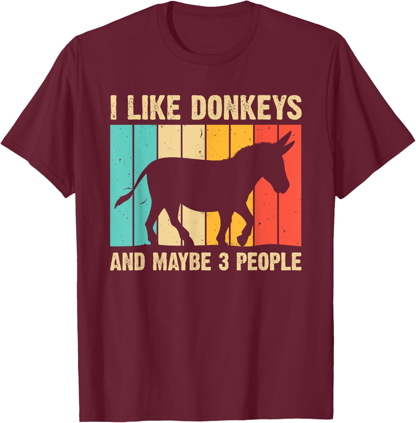 Funny Donkey Women Mule Equine Horse Animal Lover T-Shirt - T-Shirt | Maroon