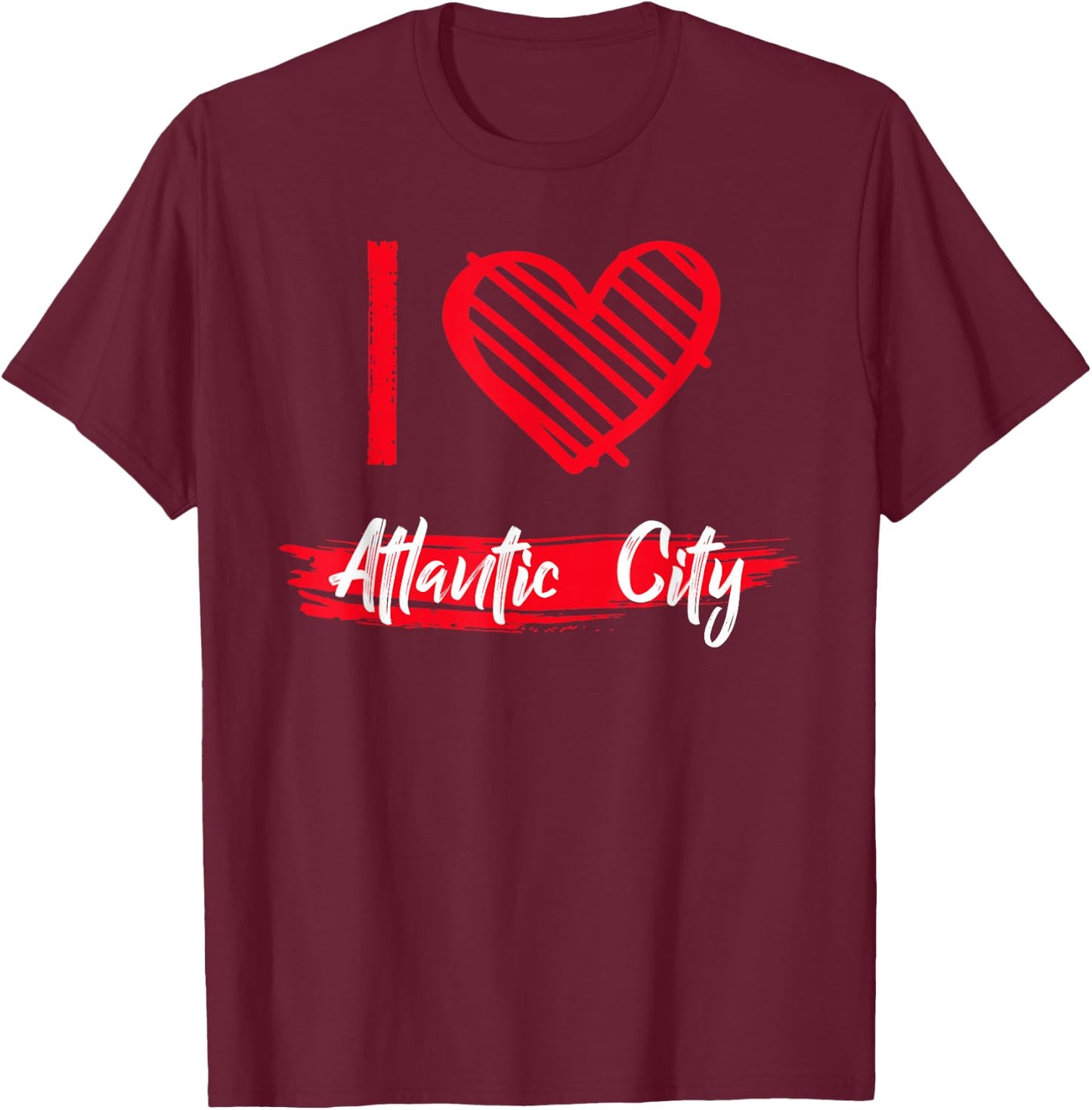 I Love ATLANTIC CITY I Heart ATLANTIC CITY T-Shirt - T-Shirt | Maroon