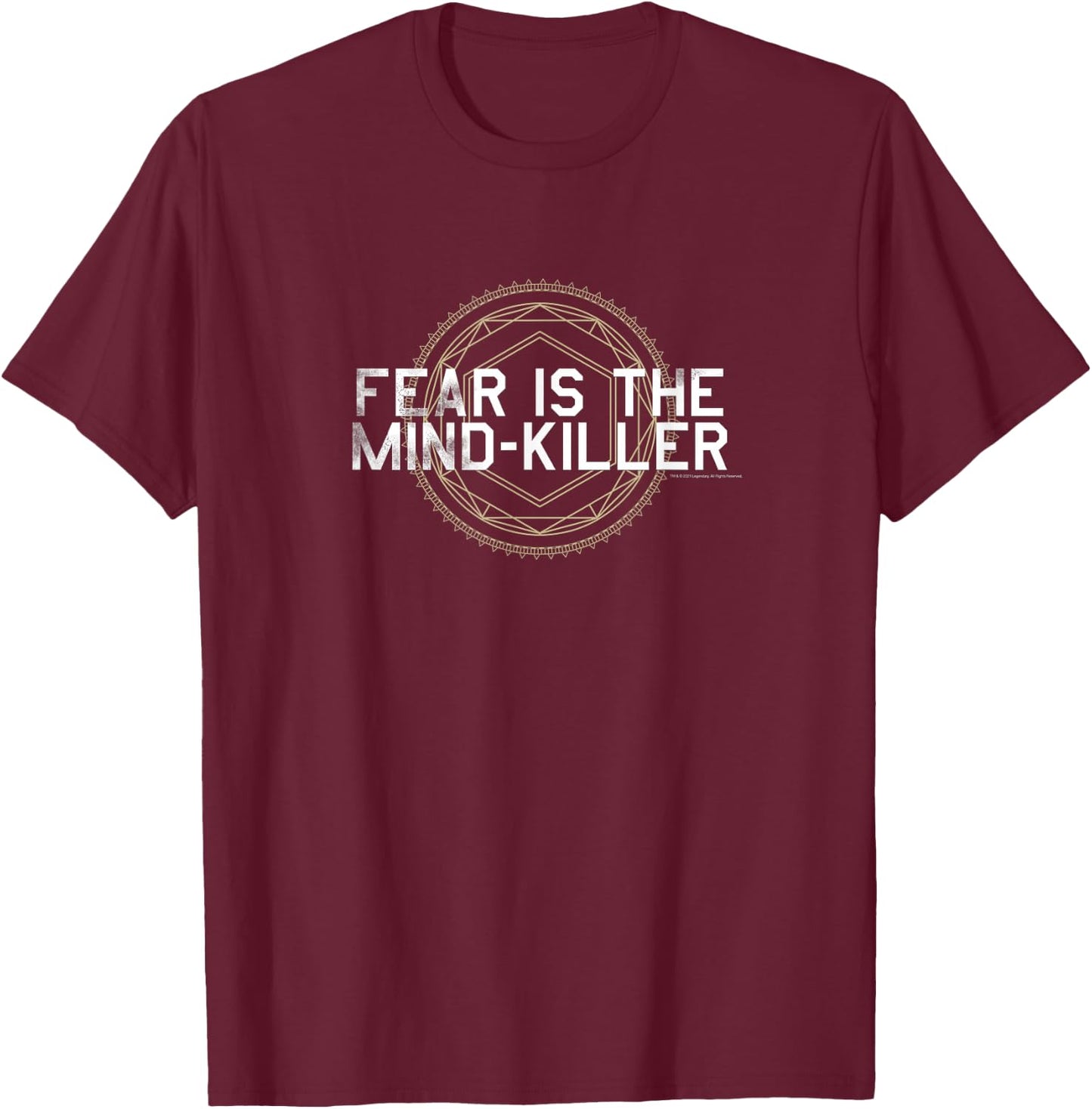 Dune (2021) - Fear is The Mind Killer - Shai-Hulud T-Shirt - T-Shirt | Maroon