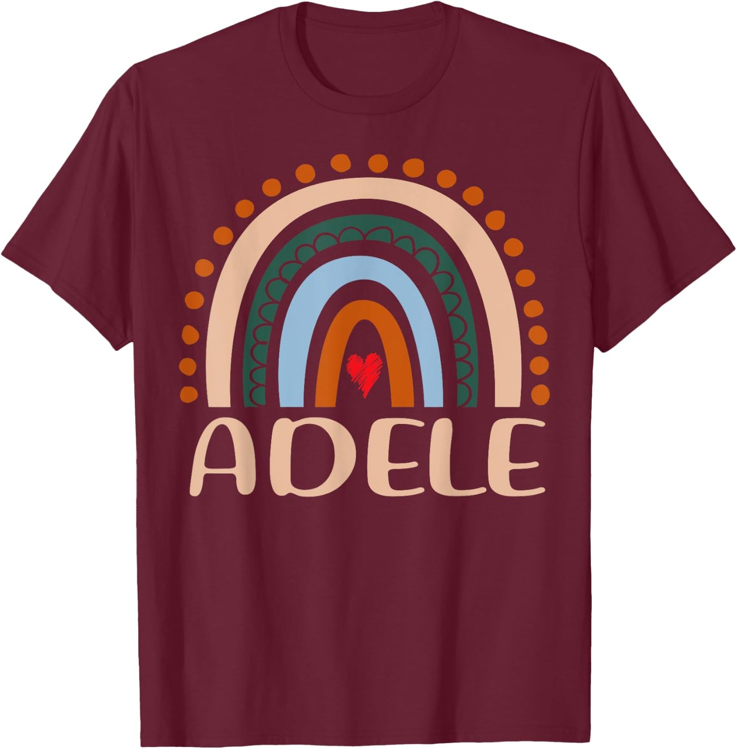 Adele Name Personalized Funny Women Rainbow Adele T-Shirt - T-Shirt | Maroon