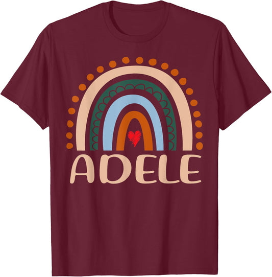 Adele Name Personalized Funny Women Rainbow Adele T-Shirt - T-Shirt | Maroon