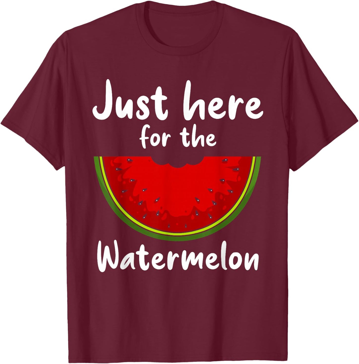 Funny Watermelon Design Women Watermelon Wedge Fruit T-Shirt - T-Shirt | Maroon