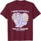 I Wear Periwinkle For My Husband Stomach Cancer Awareness T-Shirt - T-Shirt | Maroon