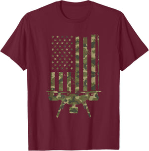 Retro Vintage Funny USA FAA Quadrocopter Drone Pilot T-Shirt - T-Shirt | Maroon