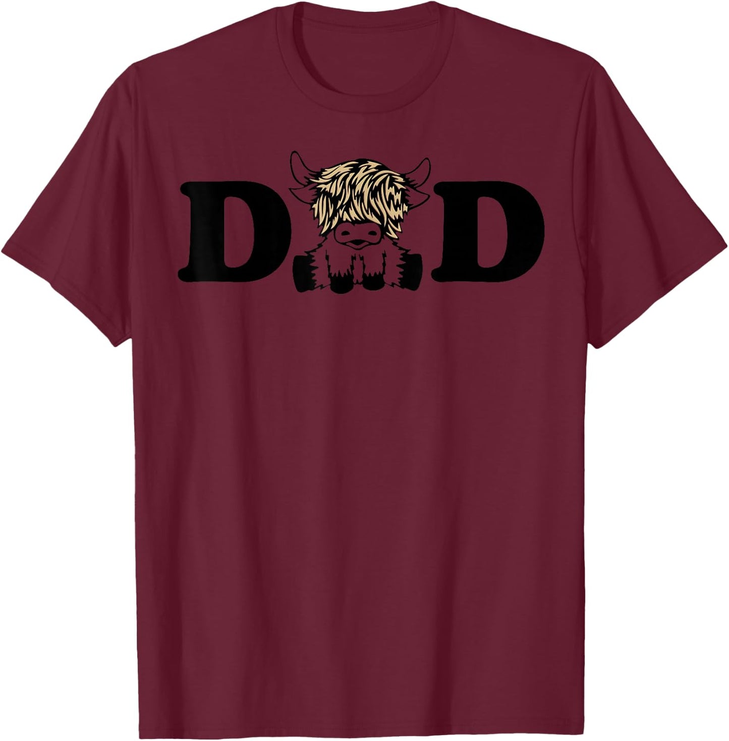 Highland Cow Dad T-Shirt - T-Shirt | Maroon