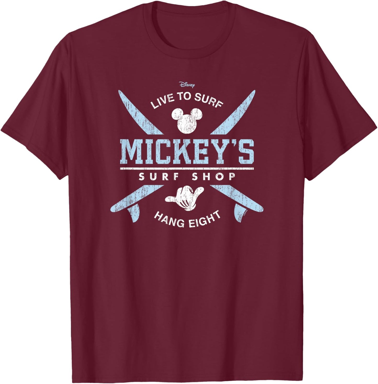 Disney - Mickey's Surf Shop T-Shirt - T-Shirt | Maroon