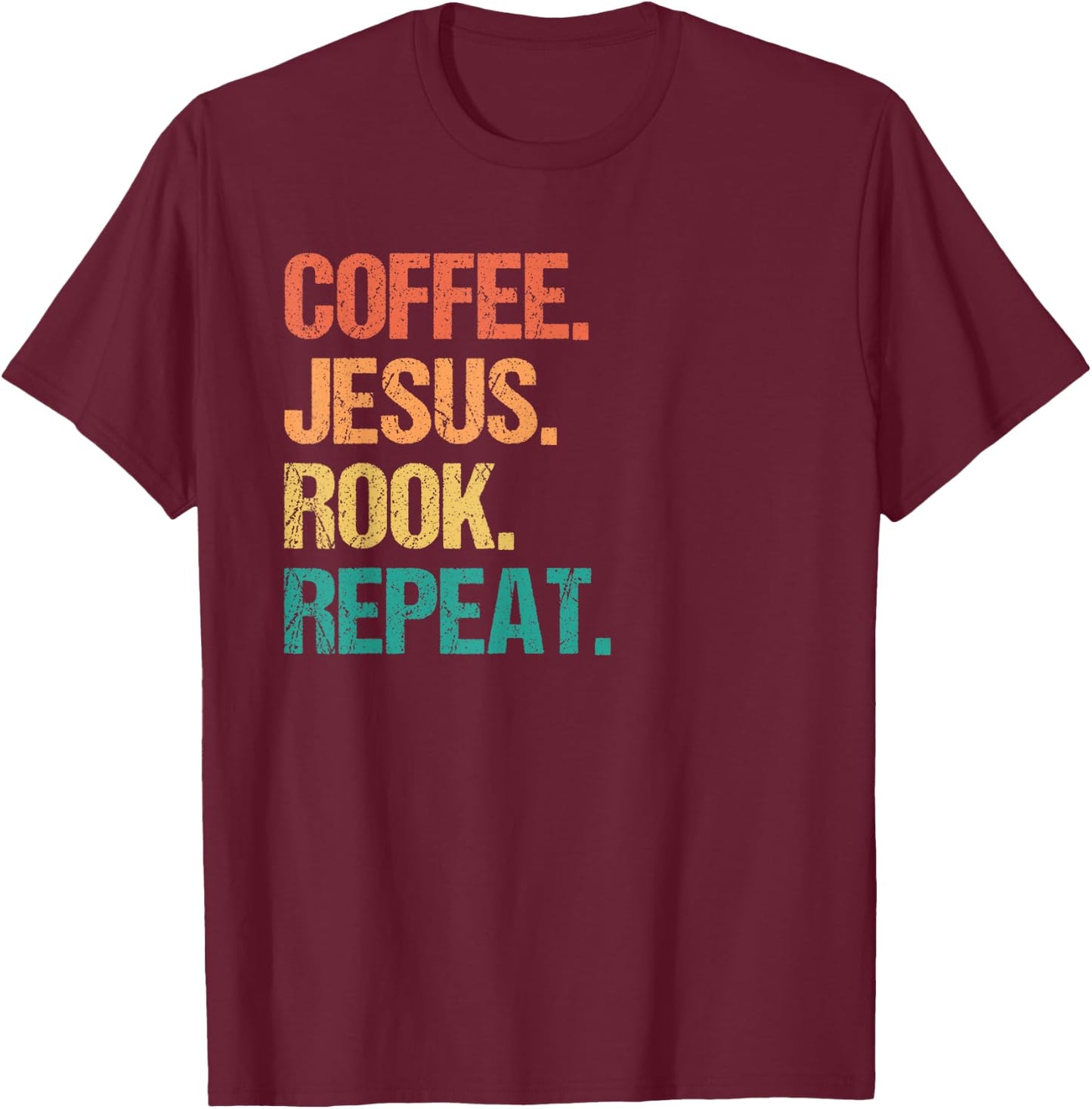 Coffee Jesus Rook Card Game Player T-Shirt - T-Shirt | Maroon