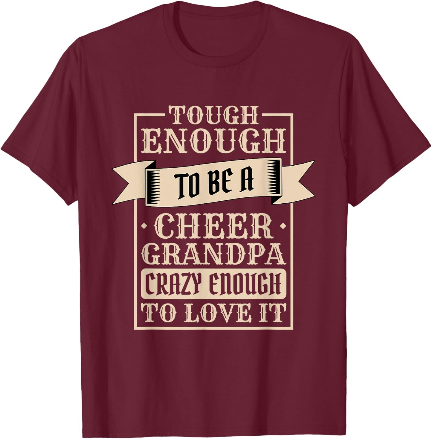 Cheer Grandpa Design for Cheerleader Cheerleading Granddad T-Shirt - T-Shirt | Maroon